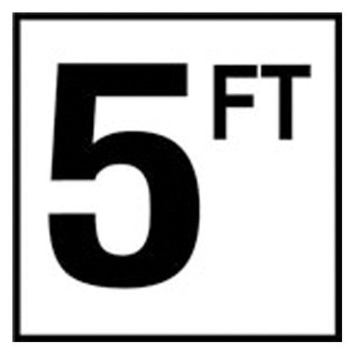 Inlays Ceramic Smooth 5FT Depth Marker 6"x 6" Tile, 4" Letter, C620050 (INL-37-5135)