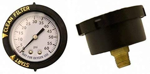 Super-Pro 2 in. Plastic Pressure Gauge with Indicator Bezel 0.25 in. Black, 80960BUCF