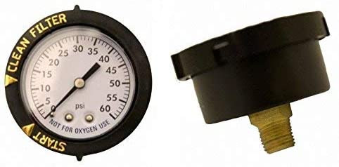 Super-Pro 2" Plastic Pressure Gauge with Indicator Bezel 0.25" Black, 80960BUCF