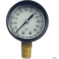 Super-Pro Steel Pressure Gauge 2" 0-60# PSI 1/4" Bottom Mount 83060BU (SPG-06-1005)