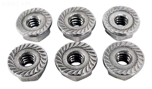 Jacuzzi 10-24" Hex Nut 430 SS With Wash, Pack of 6, 14423909R6