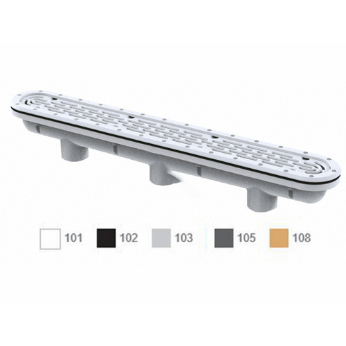 AquaStar 32" Light Gray Channel Drain Flat Cover, 32CDFLNF103 (API-25-1843)