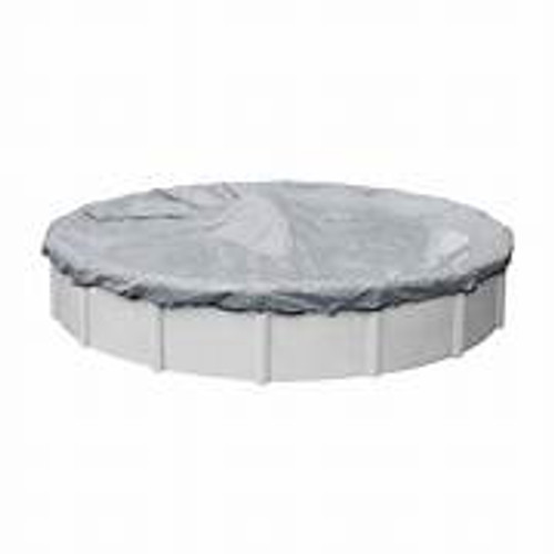 GLI 28' Round Above Ground Premium Pool Cover With 4' Overlap, 45-0028RD-PRM-4-BX-SLV