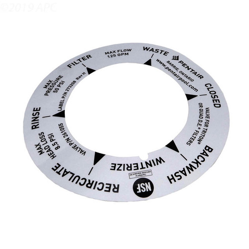 Pentair Label For 2