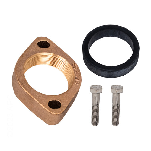 Raypak 1.5" and 2" Inlet and Outlet Brass Flange Kit, 013812F