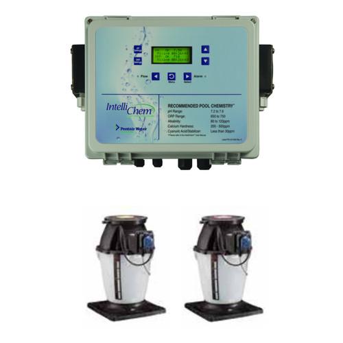 Pentair IntelliChem Controller with Acid & Chlorine Tanks & Mounted Pumps, 522622