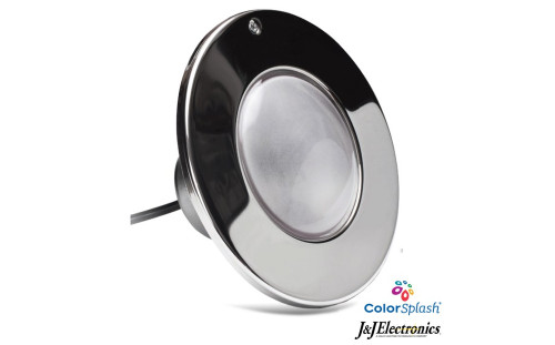 J&J Electronics ColorSplash XG-W 300 LED 120V SwimQuip Polished Pool Light with 50' Cord, 23052