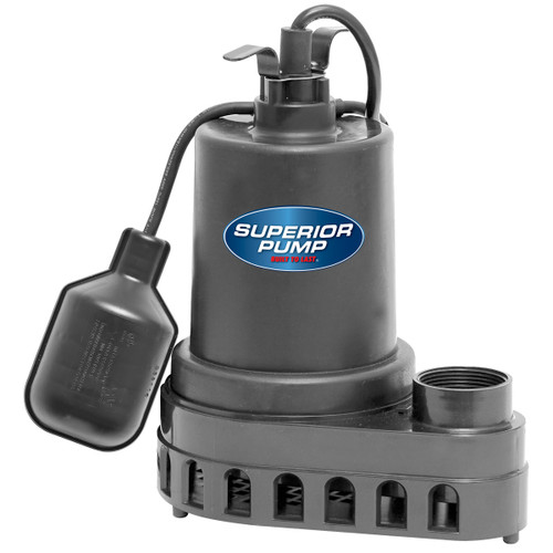 Superior Pump Multi-Purpose Sump Pump with Tether Float Switch and 25'Cord 1/2HP, 92570-25