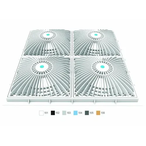 AquaStar White 18" Square Retrofit Moflow Suction Outlet Cover, R18MFNF101
