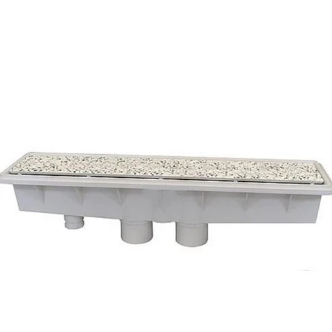 Pentair Light Gray AVSC Dual Suction Pebble Top Channel Drain, 289102