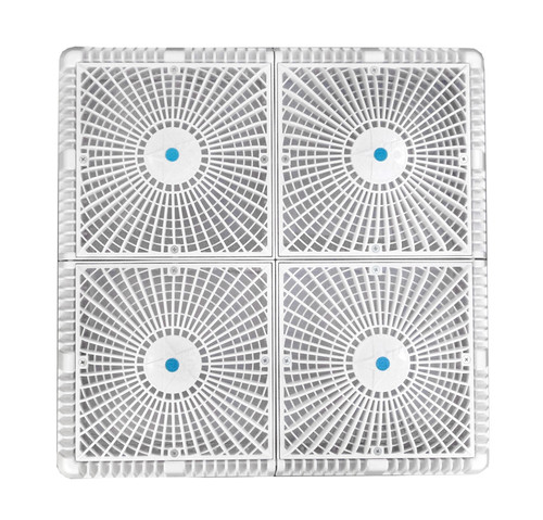 AquaStar 18"X18" White Moflow Square Mud Frame with Suction Outlet Cover With Frame, 18MF101 (API-25-2144)