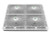 Aquastar 18" Square Mud Frame with Four 9" Square Star Suction Outlet Covers White, ASP18101