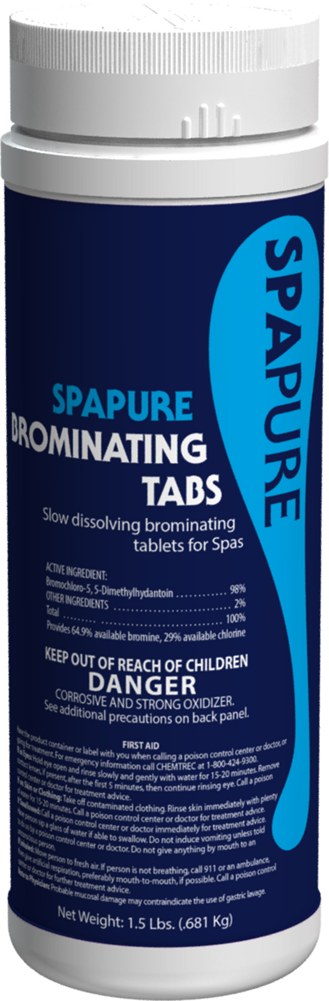 Spa Pure Bromine Tabs 1.5 lbs C002510CS20B1 (HAV509011) EZ Test