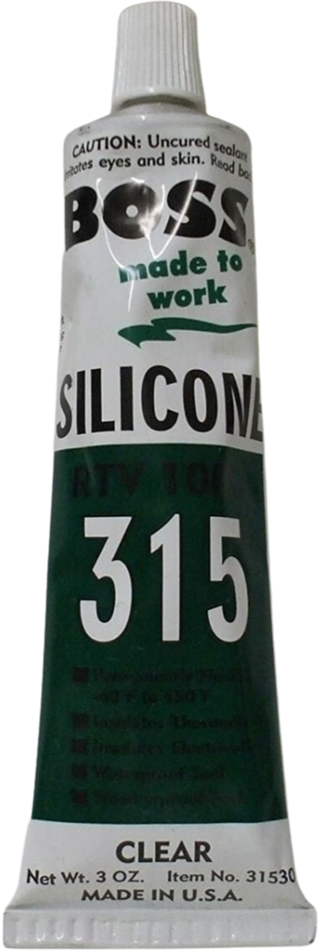 Boss Silicone RTV 100 315 Adhesive Silicone Sealant, 3 Oz Tube, 31520