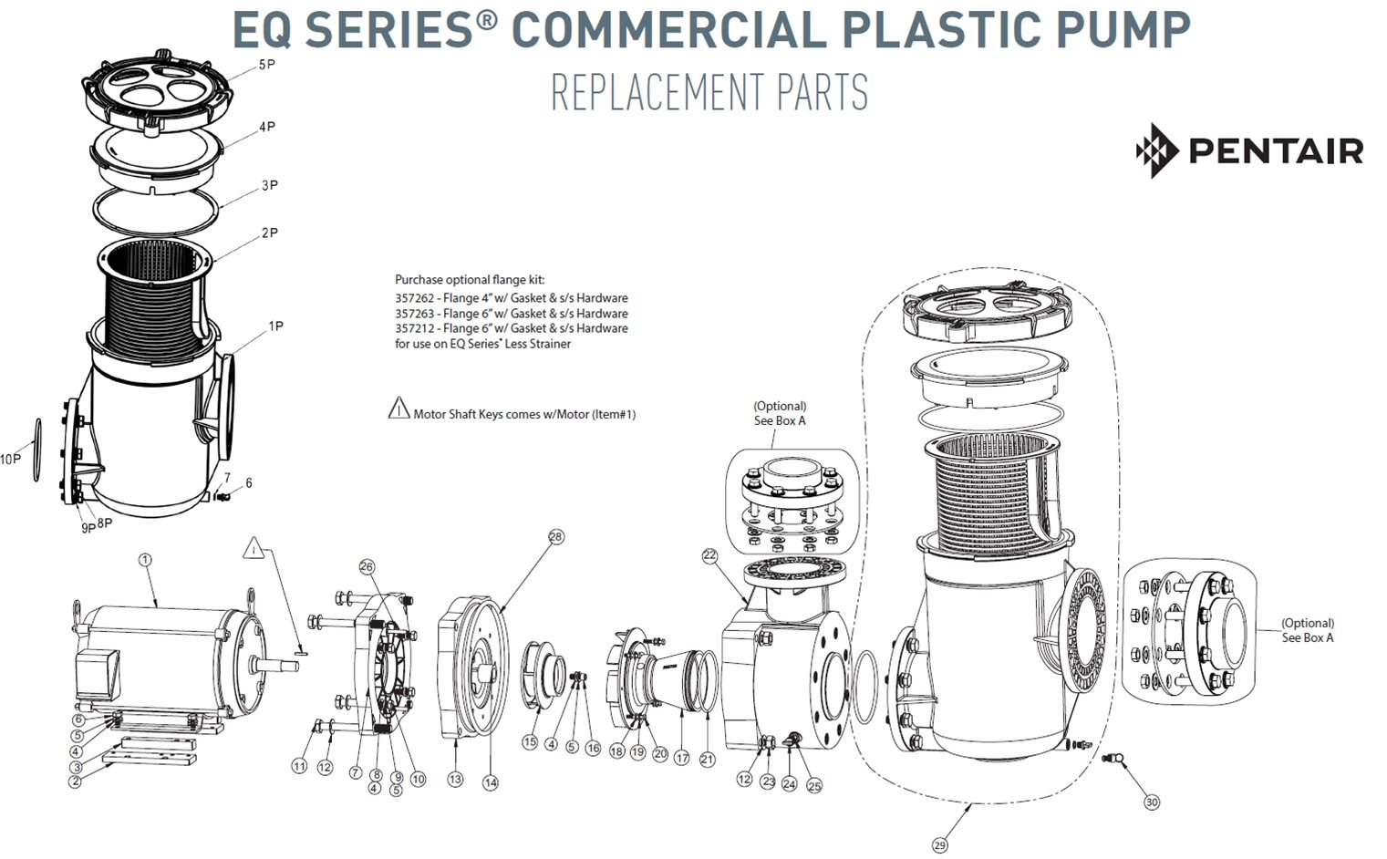 EQ Series Commercial Plastic Pump Parts