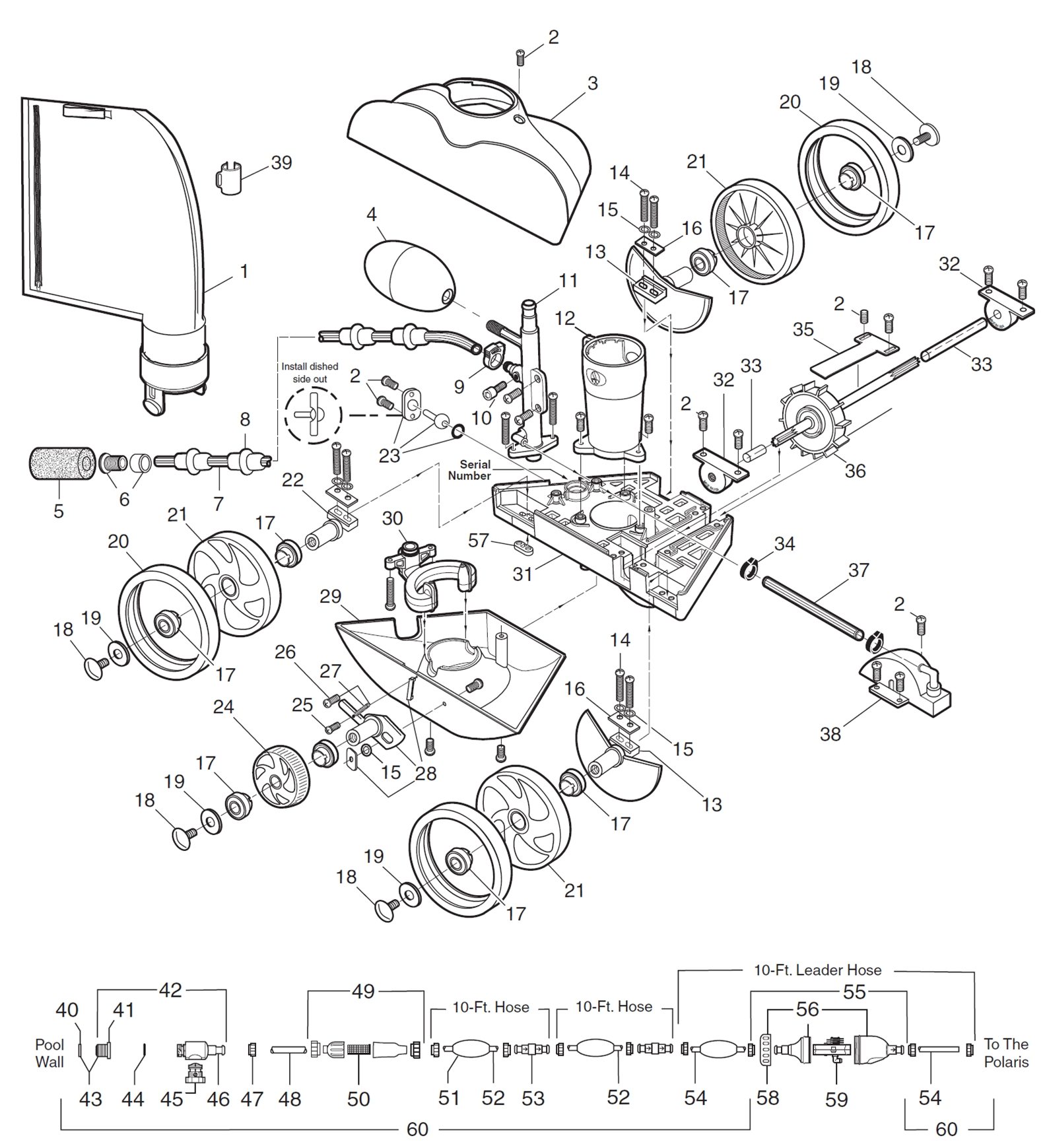 Drive Shaft Assembly C86 with Turbine Bearing C80 For Polaris 280 Pool  Cleaner