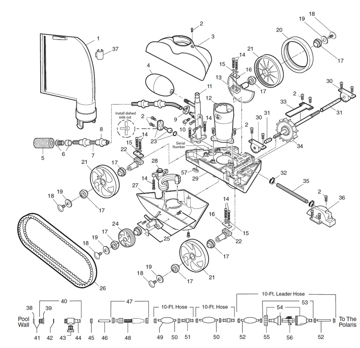 Kit Connettore A Parete Per Pulitore Piscina Polaris 180/280/380 - Ricambio 9-100-9001 Con Valvola Di Sicurezza