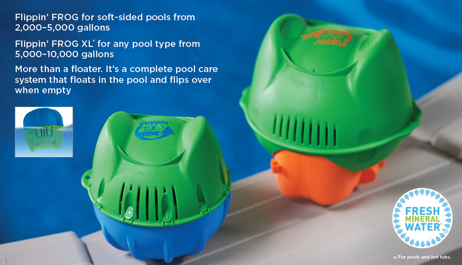 Flippin' Frog and Flippin' Frog XL Mineral Systems to Reduce Pool