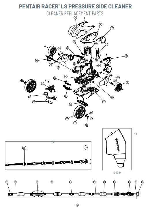 Pentair Racer LS Pressure Side Cleaner Parts EZ Test Pool Supplies