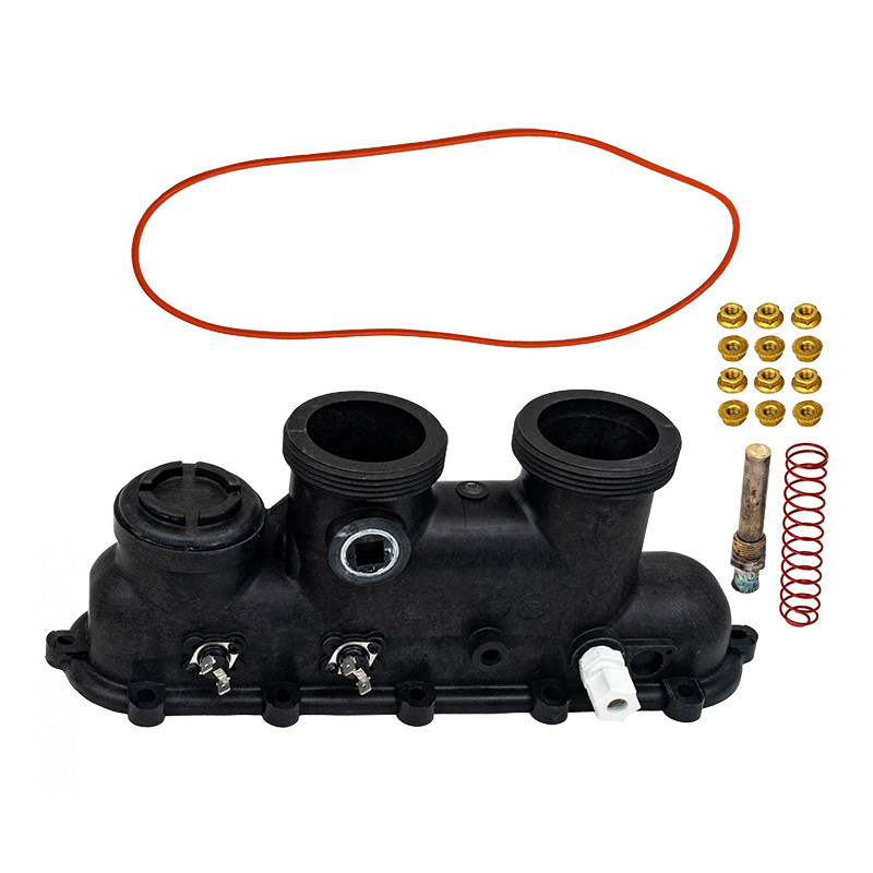 Raypak 185-405 206-407 Inlet/Outlet Polymer Pool Header, 006827F