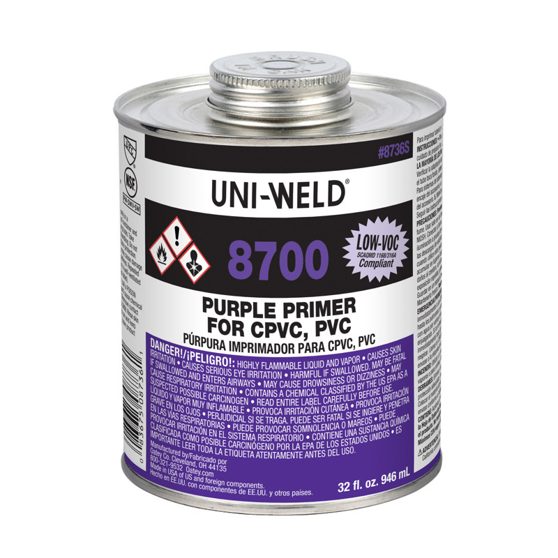 Oatey 32 Oz Uni-Weld 8700 Series Purple Primer, 8736S - EZ Pool
