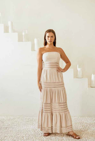 Zuri Crochet Strapless Maxi Dress