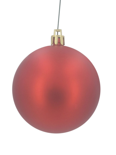 100mm Christmas Bauble - Red - Wired Matte