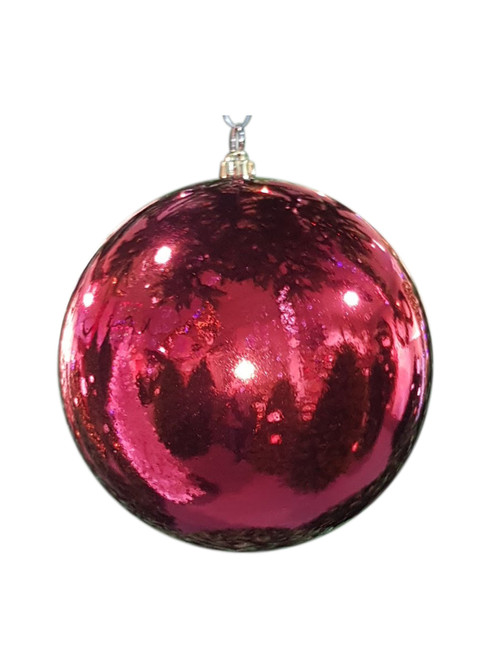 300mm Christmas Bauble - Red - Wired Glossy, sold individually