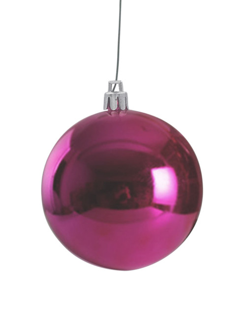 50mm Christmas Bauble - Cerise - Wired Glossy
