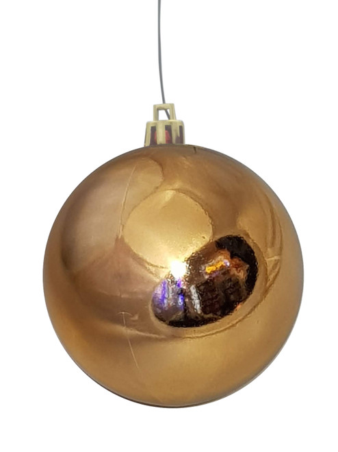 70mm Christmas Bauble - Copper - Wired Glossy