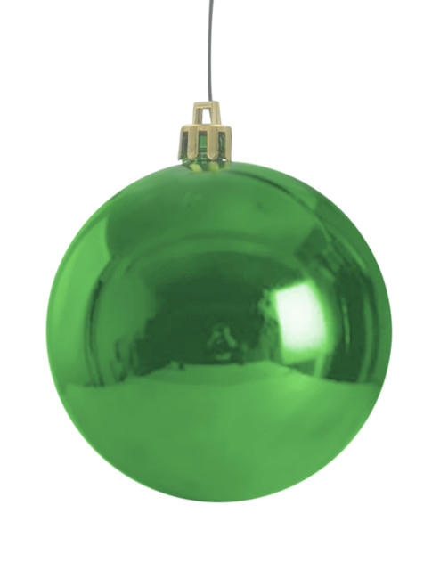 70mm Christmas Bauble - Green - Wired Glossy