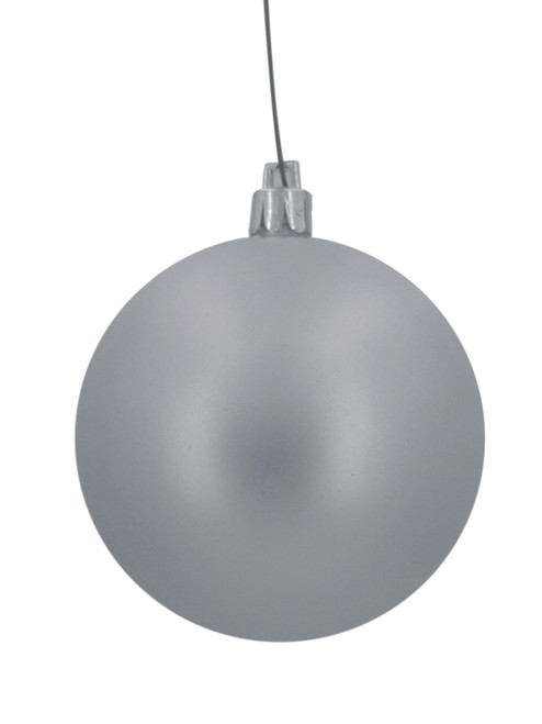 70mm Christmas Bauble - Silver - Wired Matte