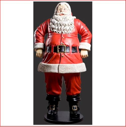 Polyresin Jolly Santa 6ft - Front View
Polyresin Jolly Santa 6ft is a beautifully imposing piece that will be the eye catching centre of you Christmas display. Expertly detailed in every way this Santa will draw the attention of all who come to see him.

