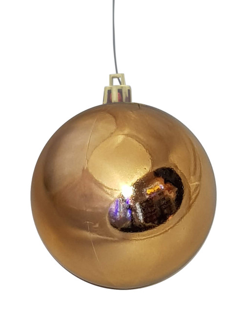 100mm Christmas Bauble - Copper - Wired Glossy