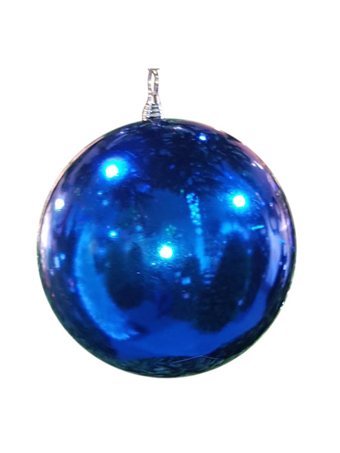 300mm Christmas Bauble - Blue - Wired Glossy, sold individually