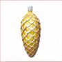 The Polyresin Gold Pine Cone with Silver trim Hanging Ornament, is great for a hanging decoration from the ceiling in shopping centres, foyer or your christmas display, large product with extensive detail