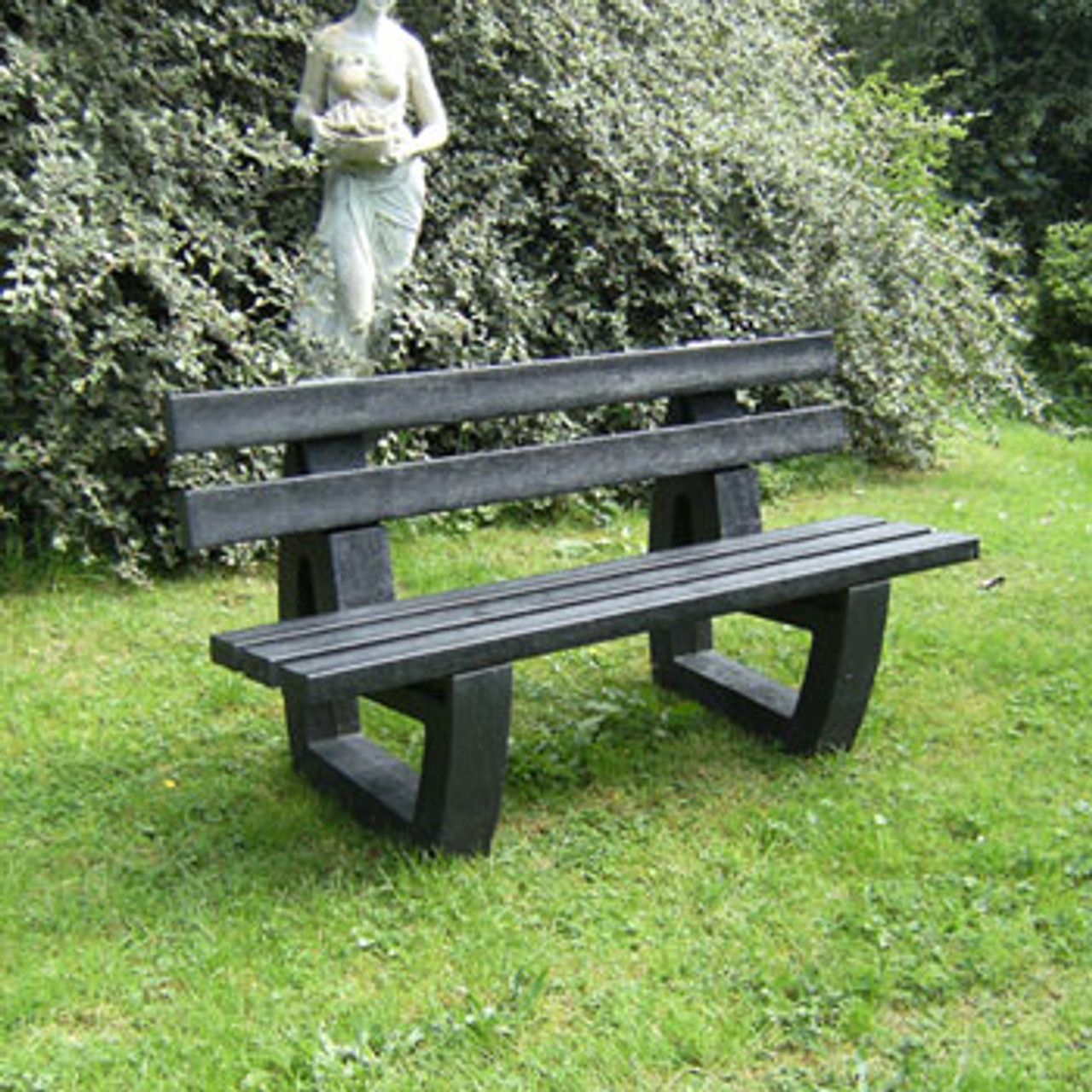 Wybone Enviro Moulded Park Bench Recycled Plastic All Black