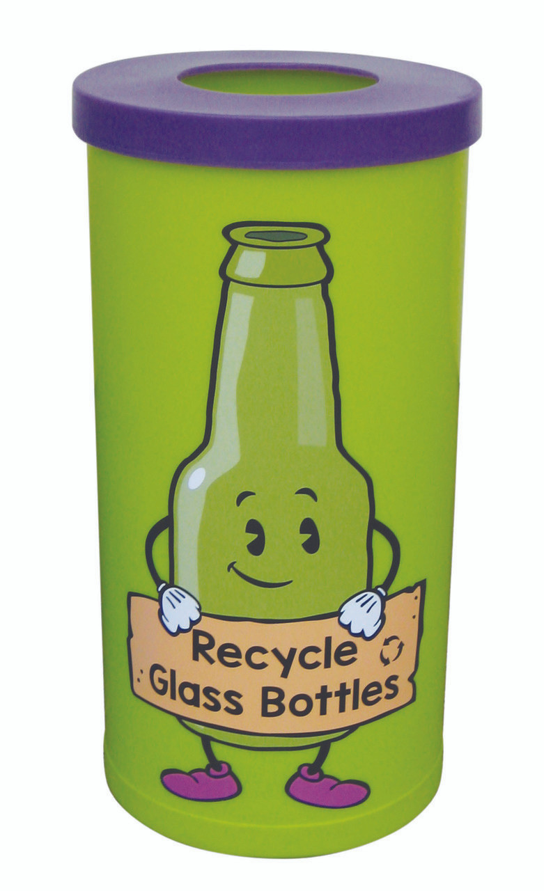 Theme Bins Popular with Glass Bottles Recycling Graphic for Indoor Use