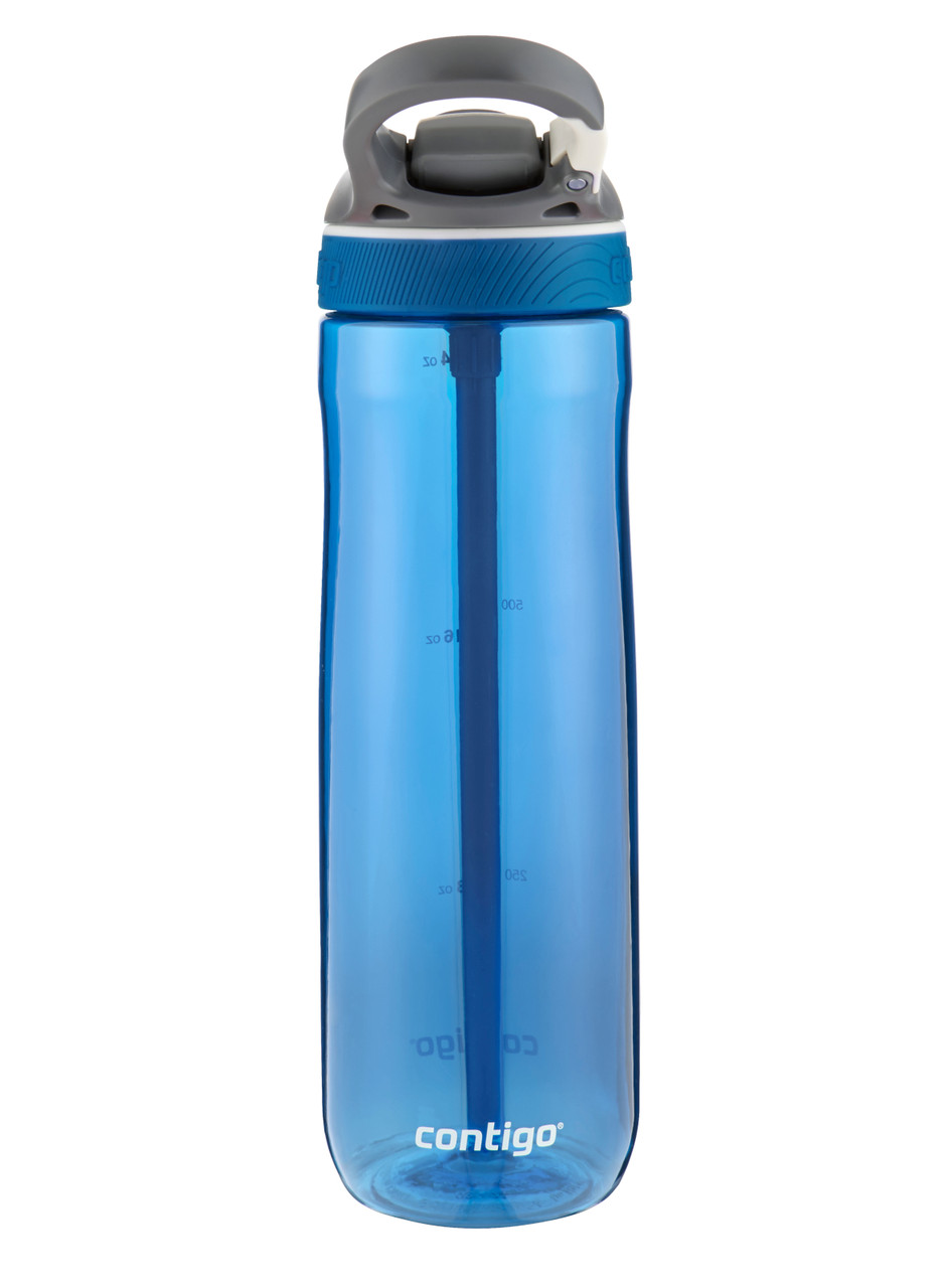 Contigo AutoSeal Water Bottle 24 oz. Clippable Clip Blue EUC