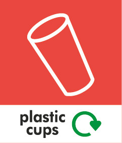 Small Recycling Bin Sticker Plastic Cups