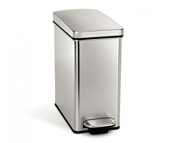 simplehuman Profile Pedal Bin 10 Litre, Brushed Steel simplehuman Profile Pedal Bin 10 Litre, Brushed Steel