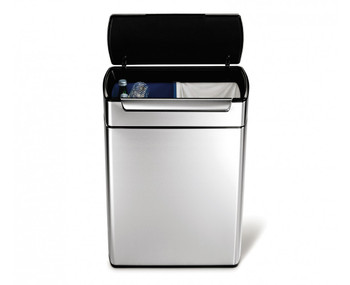 simplehuman Rectangular Touch Bar Recycler Bin 48 Litre (24/24), Brushed Steel simplehuman Rectangular Touch Bar Recycler Bin 48 Litre (24/24), Brushed Steel
