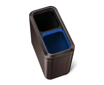 simplehuman Slim Open Recycler Bin 20 Litre (10/10), Dark Bronze Steel simplehuman Slim Open Recycler Bin 20 Litre (10/10), Dark Bronze Steel