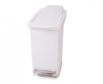 simplehuman Slim Plastic Pedal Bin 10 Litre, White simplehuman Slim Plastic Pedal Bin 10 Litre, White