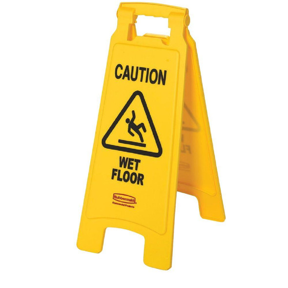 Rubbermaid 2 Sided Floor Sign - Caution Wet Floor Symbol - FG611277YEL