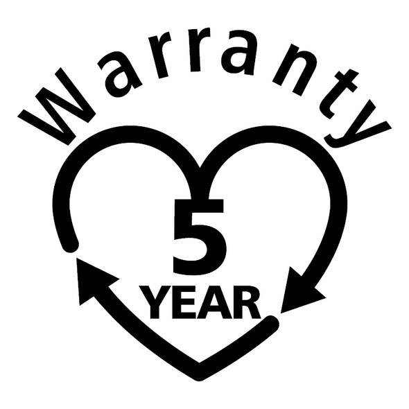 Manufacturer's 5-year warranty mark