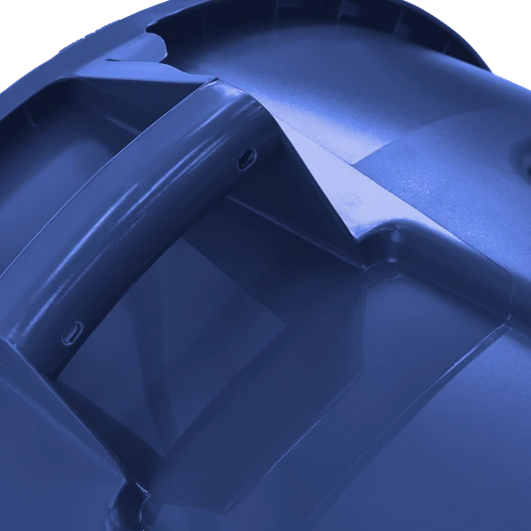 Close-Up of Blue Rubbermaid BRUTE Handles
