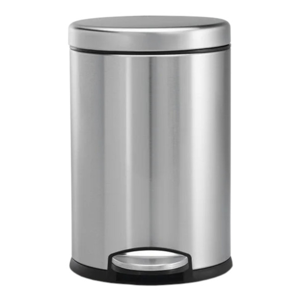 CW1851CB - simplehuman Round Pedal Bin - 4.5 Ltr - Polished Steel - Front