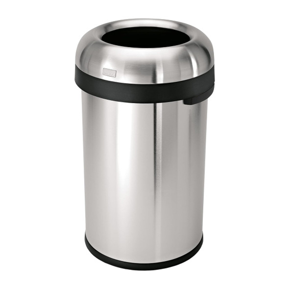 CW1469 - simplehuman Open Top Bullet Bin - 80 Ltr - Brushed Steel