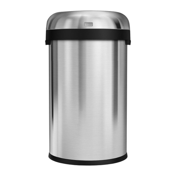 CW1469 - simplehuman Open Top Bullet Bin - 80 Ltr - Brushed Steel - Front